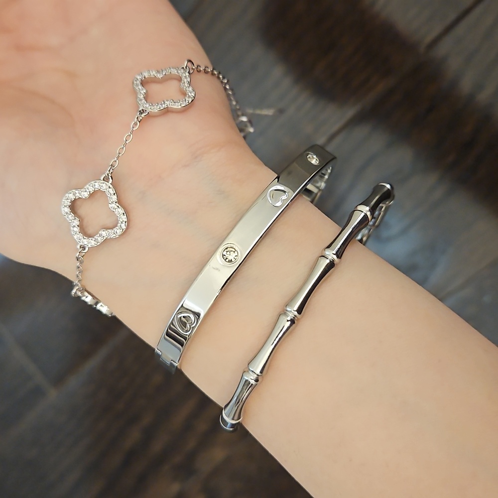 BRAND NEW NEVER WORN Elegant Silver Bracelet Set